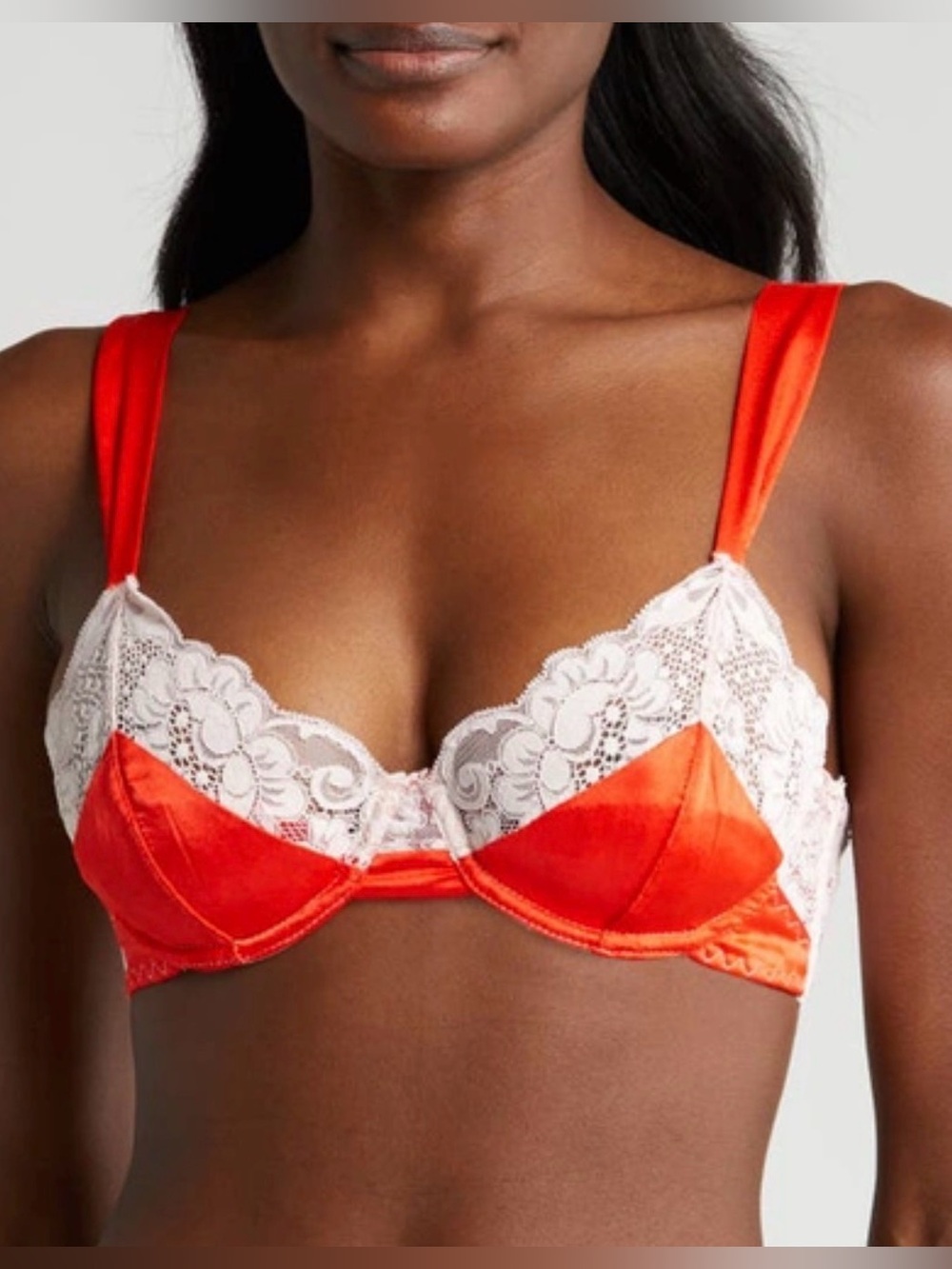 Free People HAH After Hours Lace & Satin Underwire Bra